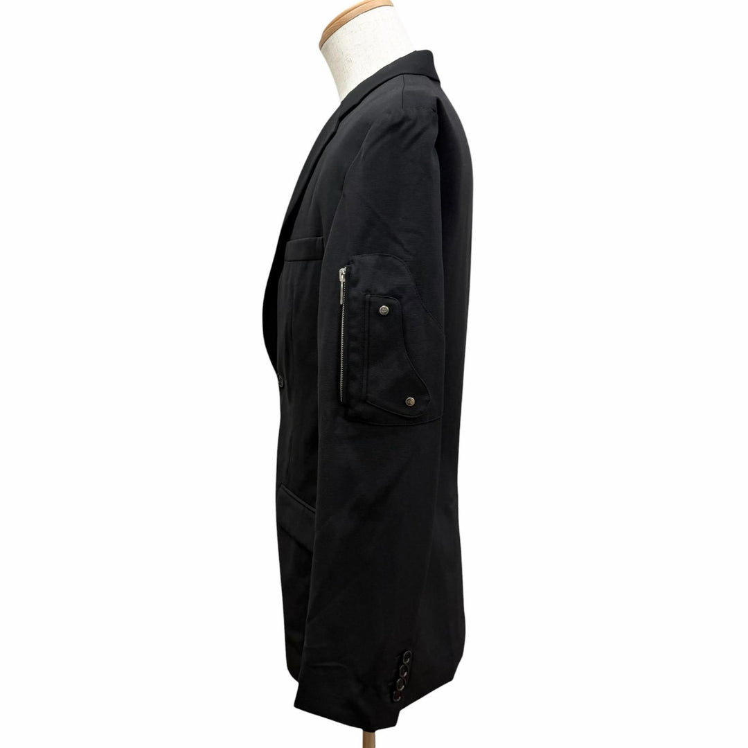 Excellent DIOR tailored jacket Saddle pocket black mens 44 933C220A4519