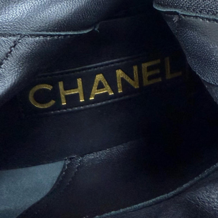 Excellent CHANEL Knee-high boots black Suede leather Women 37 24B G45903