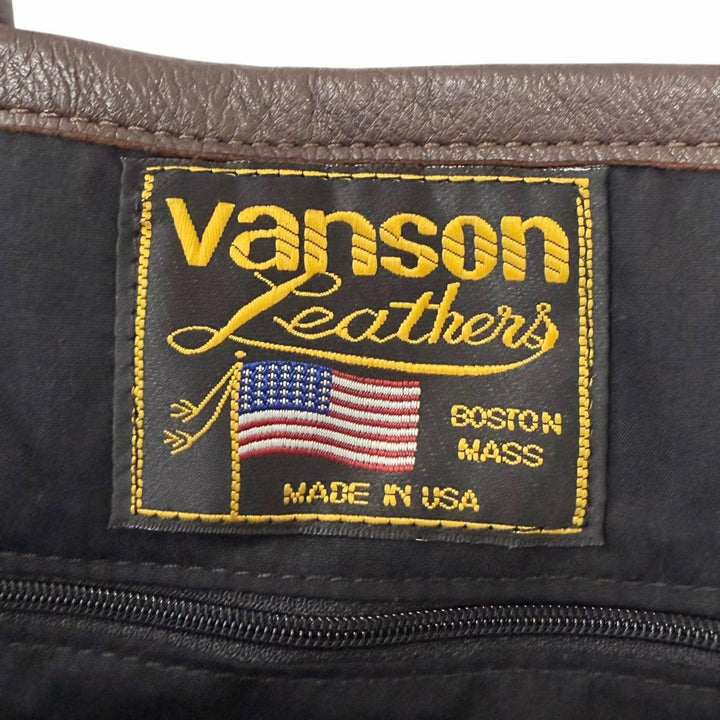 Discounted Great VANSON Tote Bag Logo embossing Brown leather mens