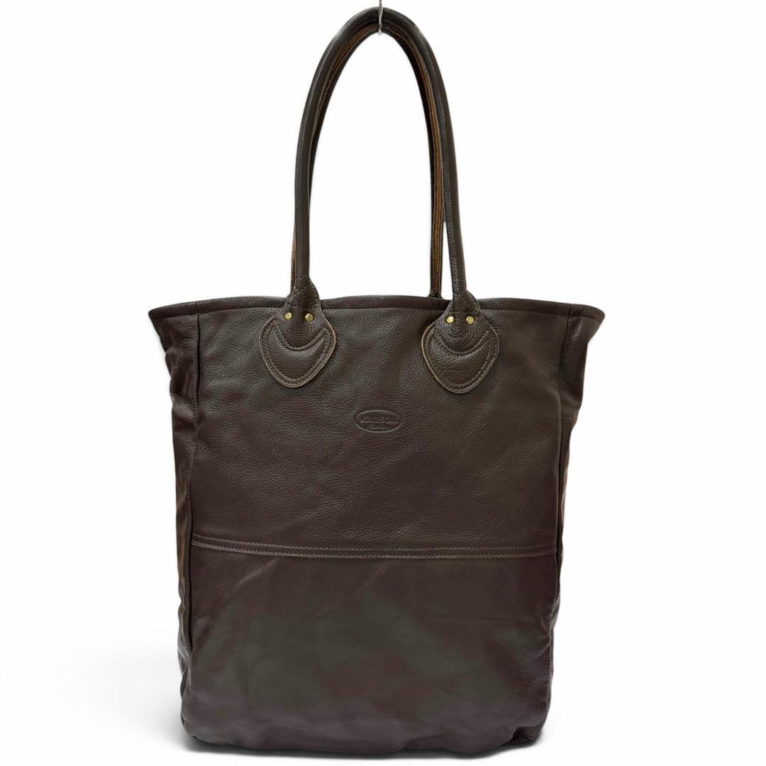 Discounted Great VANSON Tote Bag Logo embossing Brown leather mens