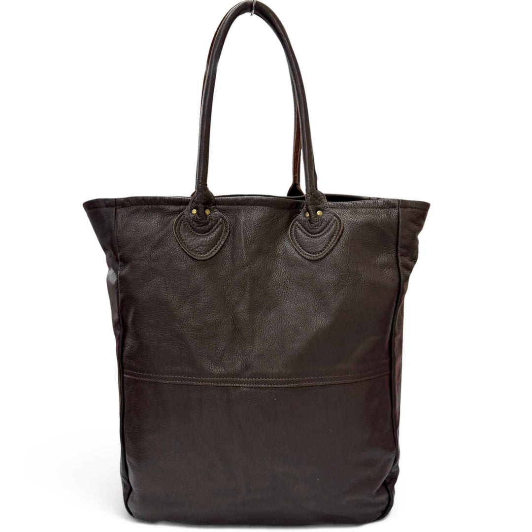 Discounted Great VANSON Tote Bag Logo embossing Brown leather mens