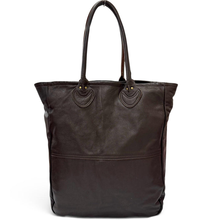 Discounted Great VANSON Tote Bag Logo embossing Brown leather mens
