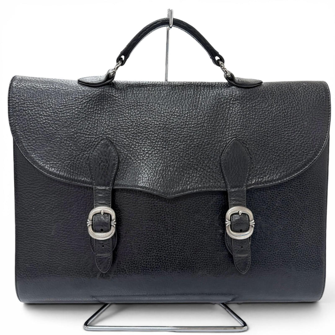 Great CHROME HEARTS Briefcase Gunslinger CH Plus black leather mens
