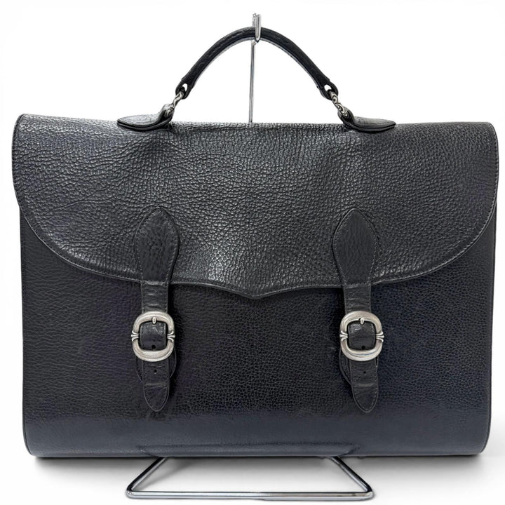 Great CHROME HEARTS Briefcase Gunslinger CH Plus black leather mens