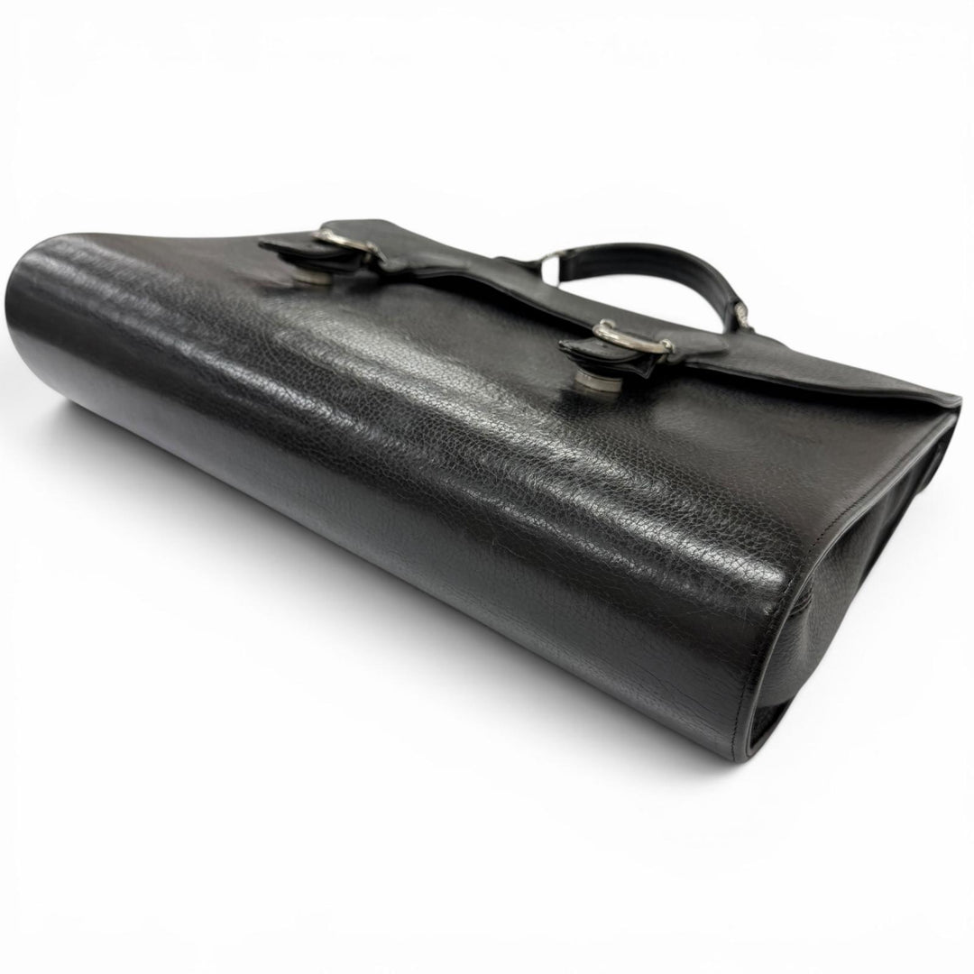 Great CHROME HEARTS Briefcase Gunslinger CH Plus black leather mens