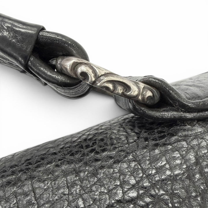 Great CHROME HEARTS Briefcase Gunslinger CH Plus black leather mens