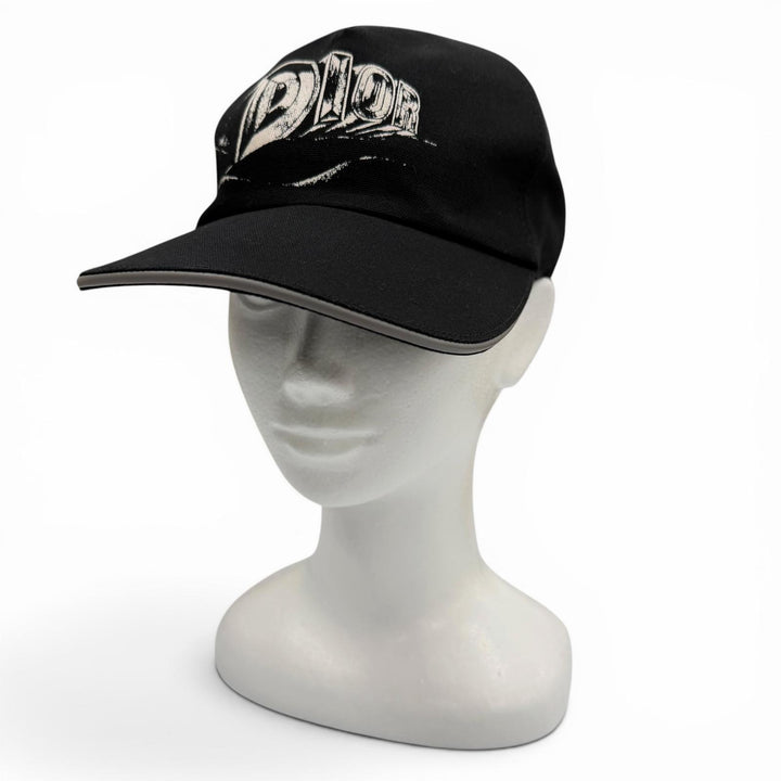 Excellent DIOR cap Leather hat black cotton mens M 243C904I4511