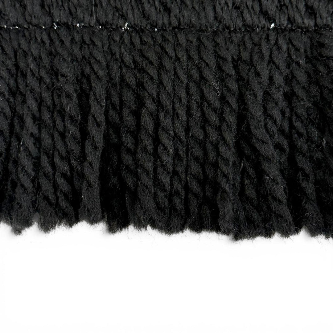 Great LOUIS VUITTON Scarf Escharp Logomania Shine Monogram fringe black M75833