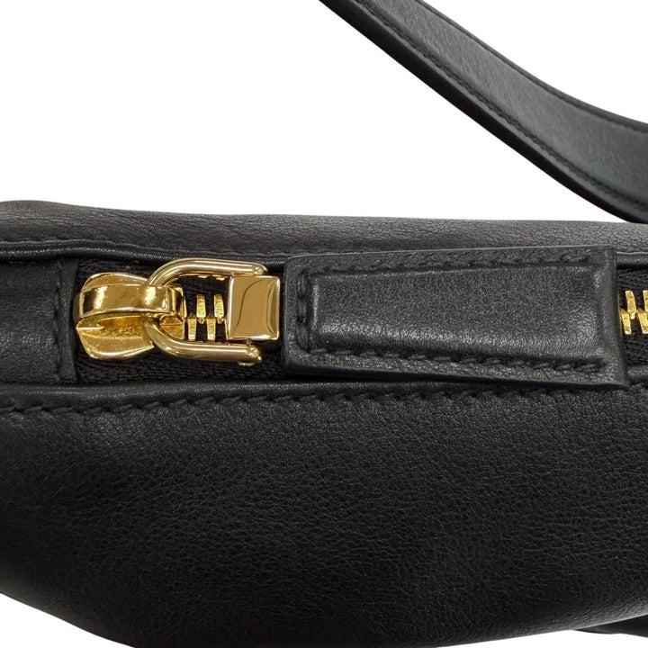 Excellent PRADA Shoulder Bag black leather Women 1BC255