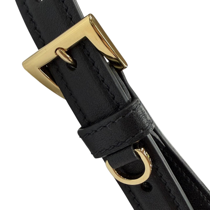 Excellent PRADA Shoulder Bag black leather Women 1BC255