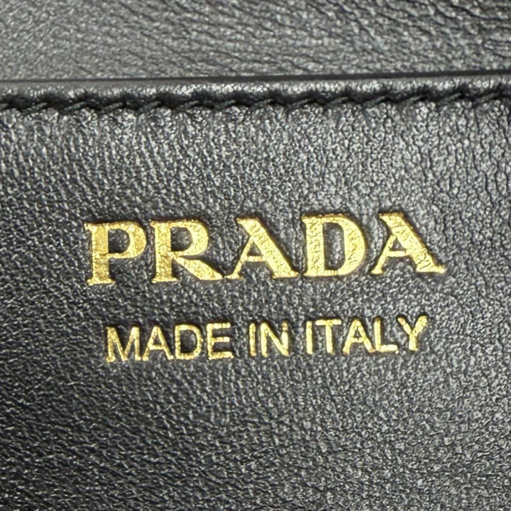 Excellent PRADA Shoulder Bag black leather Women 1BC255