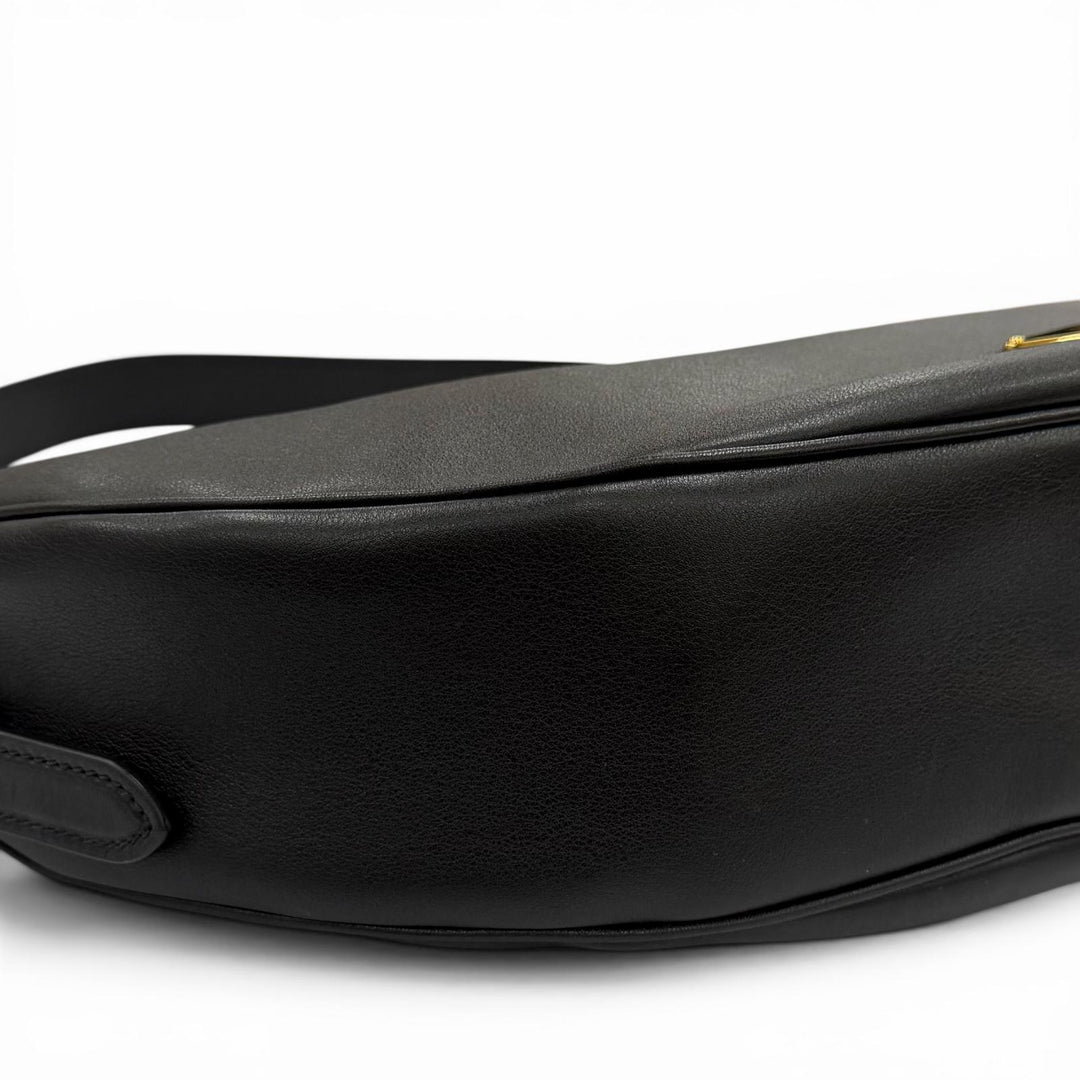 Excellent PRADA Shoulder Bag black leather Women 1BC255