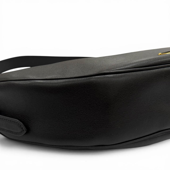 Excellent PRADA Shoulder Bag black leather Women 1BC255