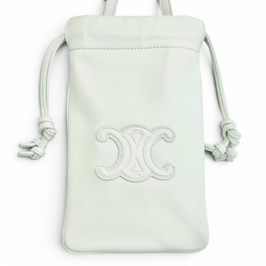 Very Good CELINE Cuir Triomphe Drawstring Mobile Pouch Phone Case 10L163ETK