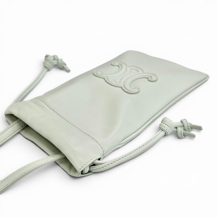 Very Good CELINE Cuir Triomphe Drawstring Mobile Pouch Phone Case 10L163ETK