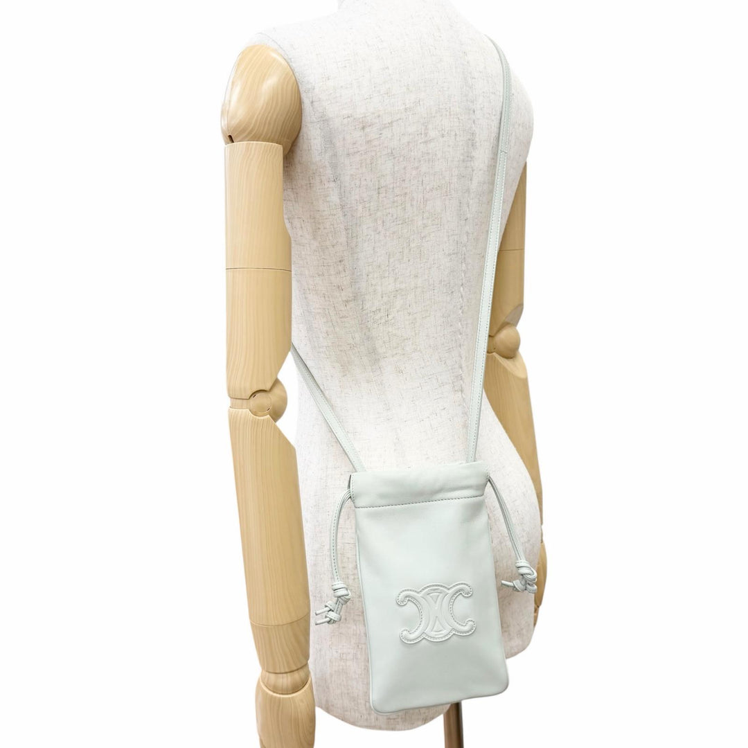 Very Good CELINE Cuir Triomphe Drawstring Mobile Pouch Phone Case 10L163ETK