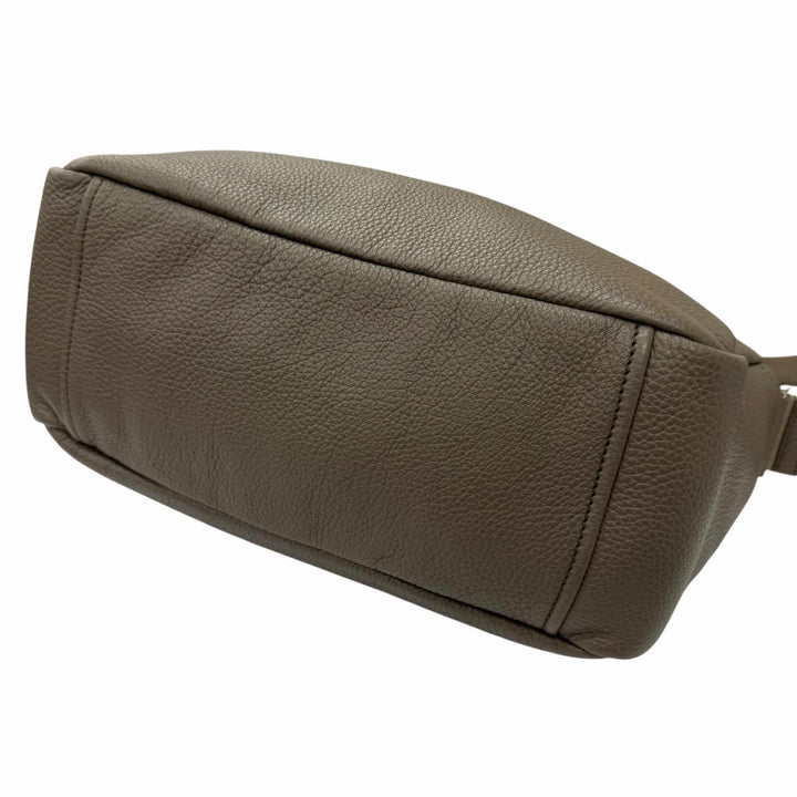 Excellent PRADA Shoulder Bag Triangle logo Gurege Vittero Dino Leather