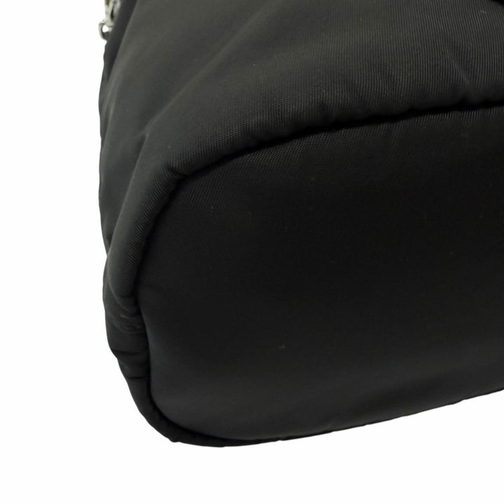 Great PRADA Handbag Triangle Logo Re-Nylon Pouch Drawstring Bag black