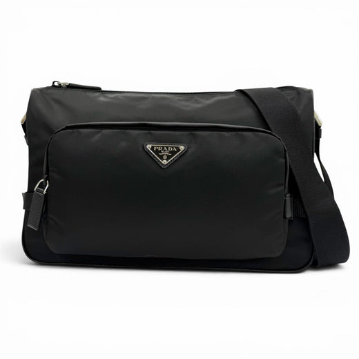 Excellent PRADA Shoulder Bag black Nylon mens 2VH191