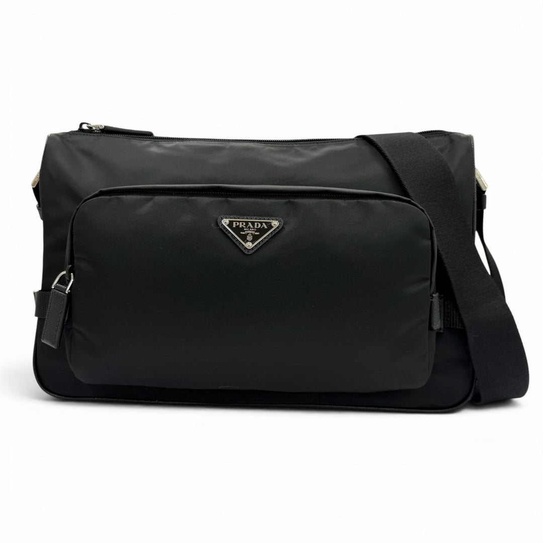 Excellent PRADA Shoulder Bag black Nylon mens 2VH191