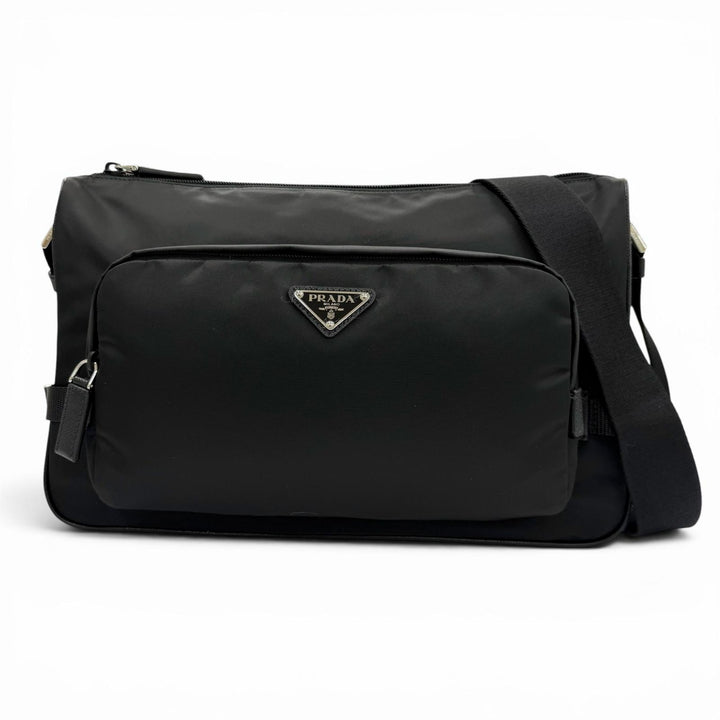 Excellent PRADA Shoulder Bag black Nylon mens 2VH191