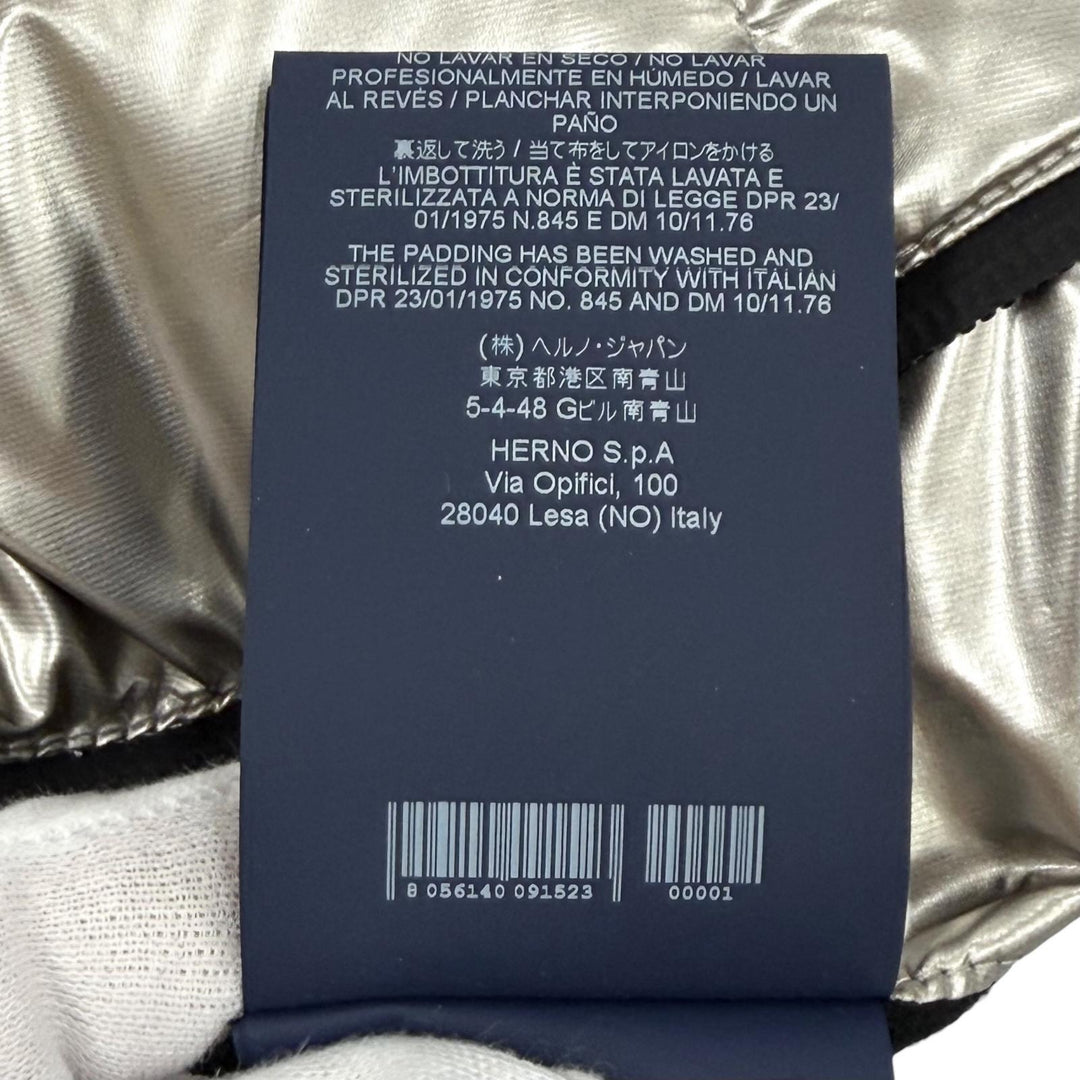 Excellent Herno Down jacket Laminar Logo zip stand collar Nylon 40 PI086DL