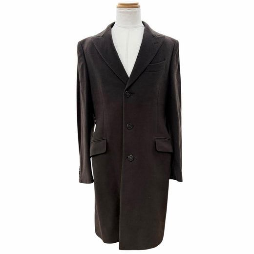 Great ETRO Chester coat single Dark brown cashmere mens 50