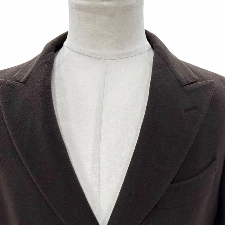 Great ETRO Chester coat single Dark brown cashmere mens 50