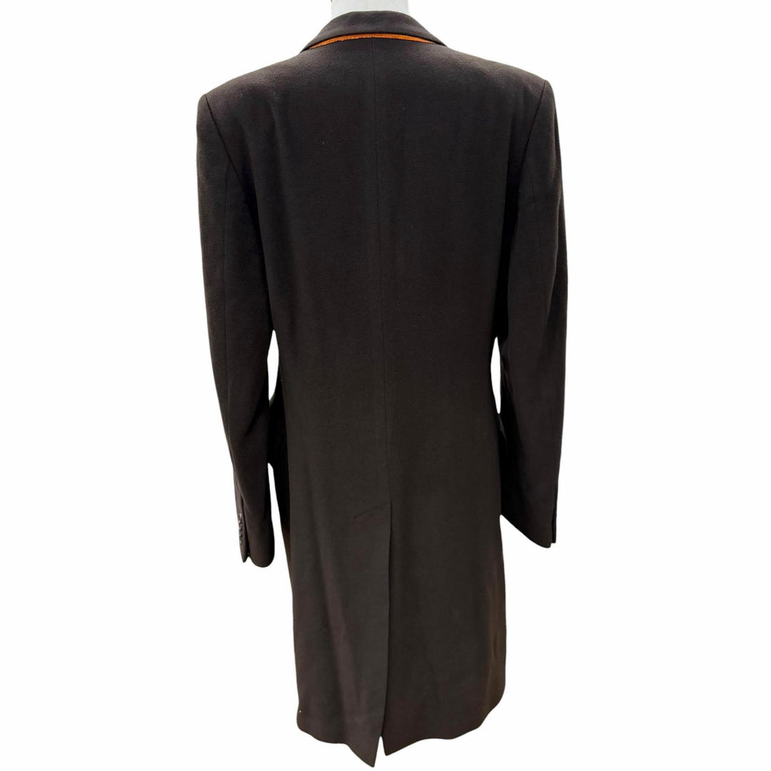 Great ETRO Chester coat single Dark brown cashmere mens 50