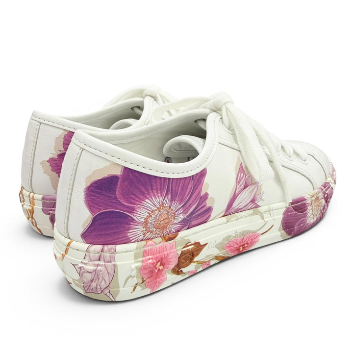 Excellent Salvatore Ferragamo sneakers BORG PRINT Floral print leather white 5.5