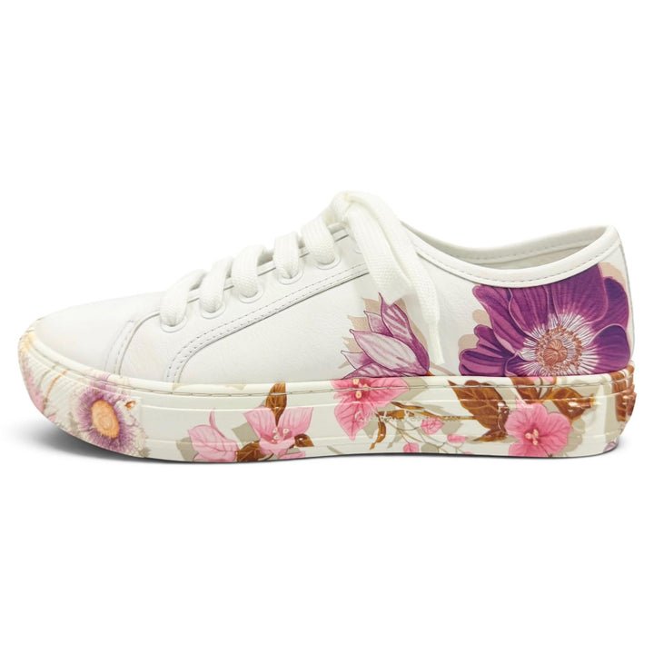 Excellent Salvatore Ferragamo sneakers BORG PRINT Floral print leather white 5.5