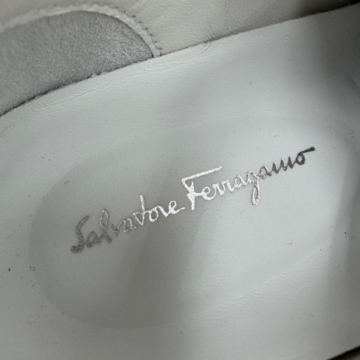 Excellent Salvatore Ferragamo sneakers BORG PRINT Floral print leather white 5.5