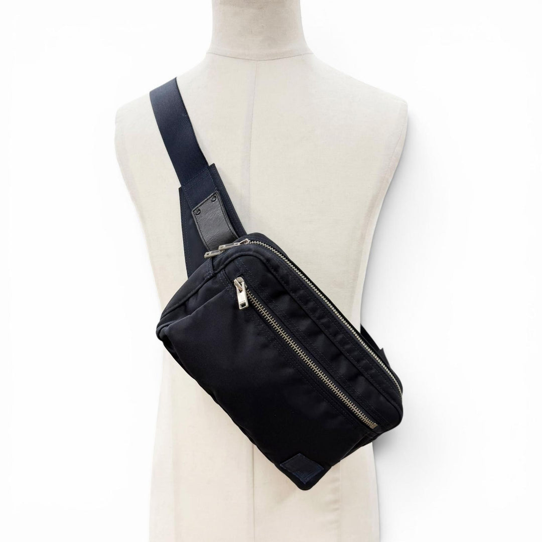 Excellent PORTER Waist bag LIFT WAIST BAG Sling bag Dark navy Nylon twill mens