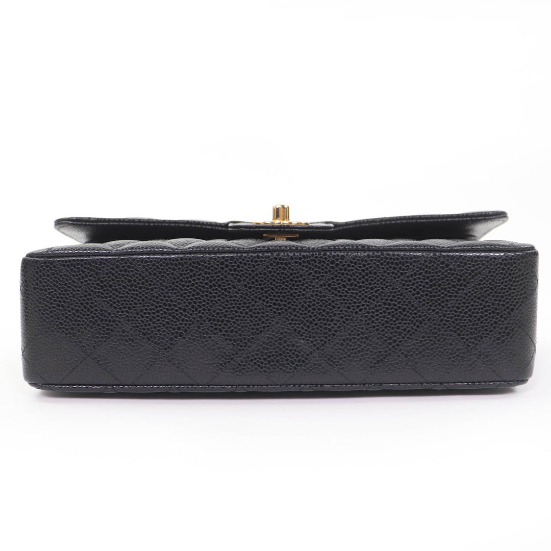 Pristine CHANEL Shoulder Bag Matrasse 25 WChain black Caviar skin Women A01112