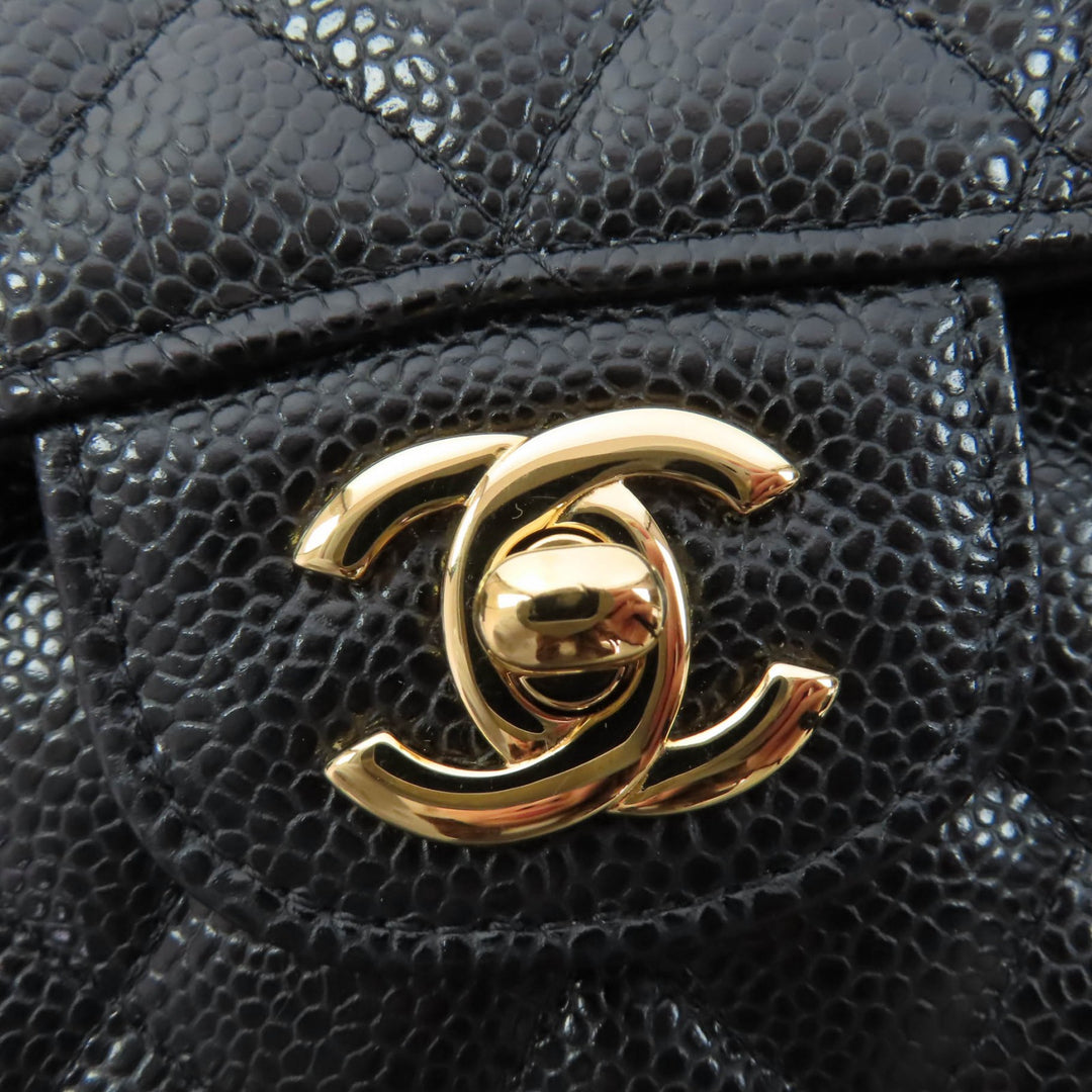 Pristine CHANEL Shoulder Bag Matrasse 25 WChain black Caviar skin Women A01112
