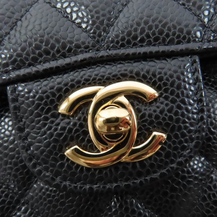 Pristine CHANEL Shoulder Bag Matrasse 25 WChain black Caviar skin Women A01112
