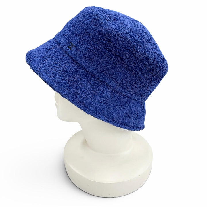 Great CHANEL hat COCO Mark Terry Bucket Hat blue Women M 21C