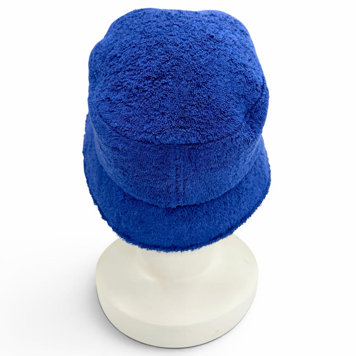 Great CHANEL hat COCO Mark Terry Bucket Hat blue Women M 21C