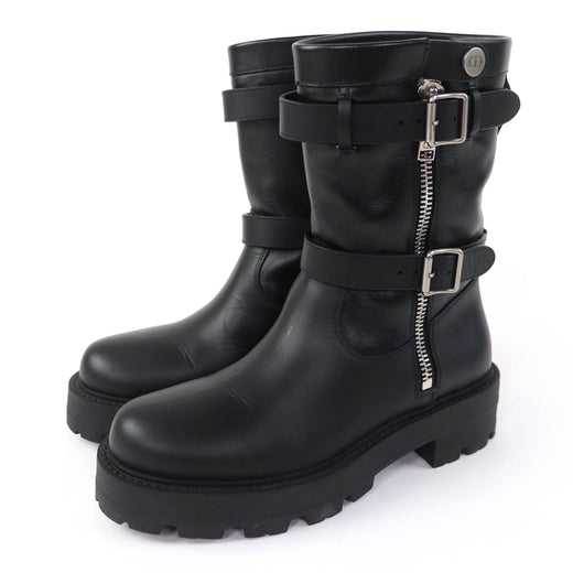 Great Christian Dior short boots D-MAJOR black leather Women 37