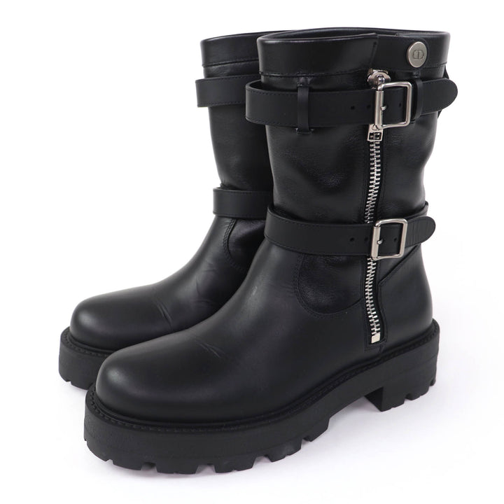 Great Christian Dior short boots D-MAJOR black leather Women 37