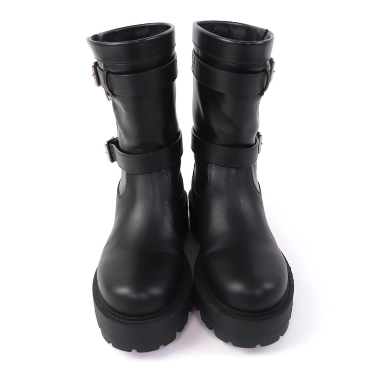 Great Christian Dior short boots D-MAJOR black leather Women 37