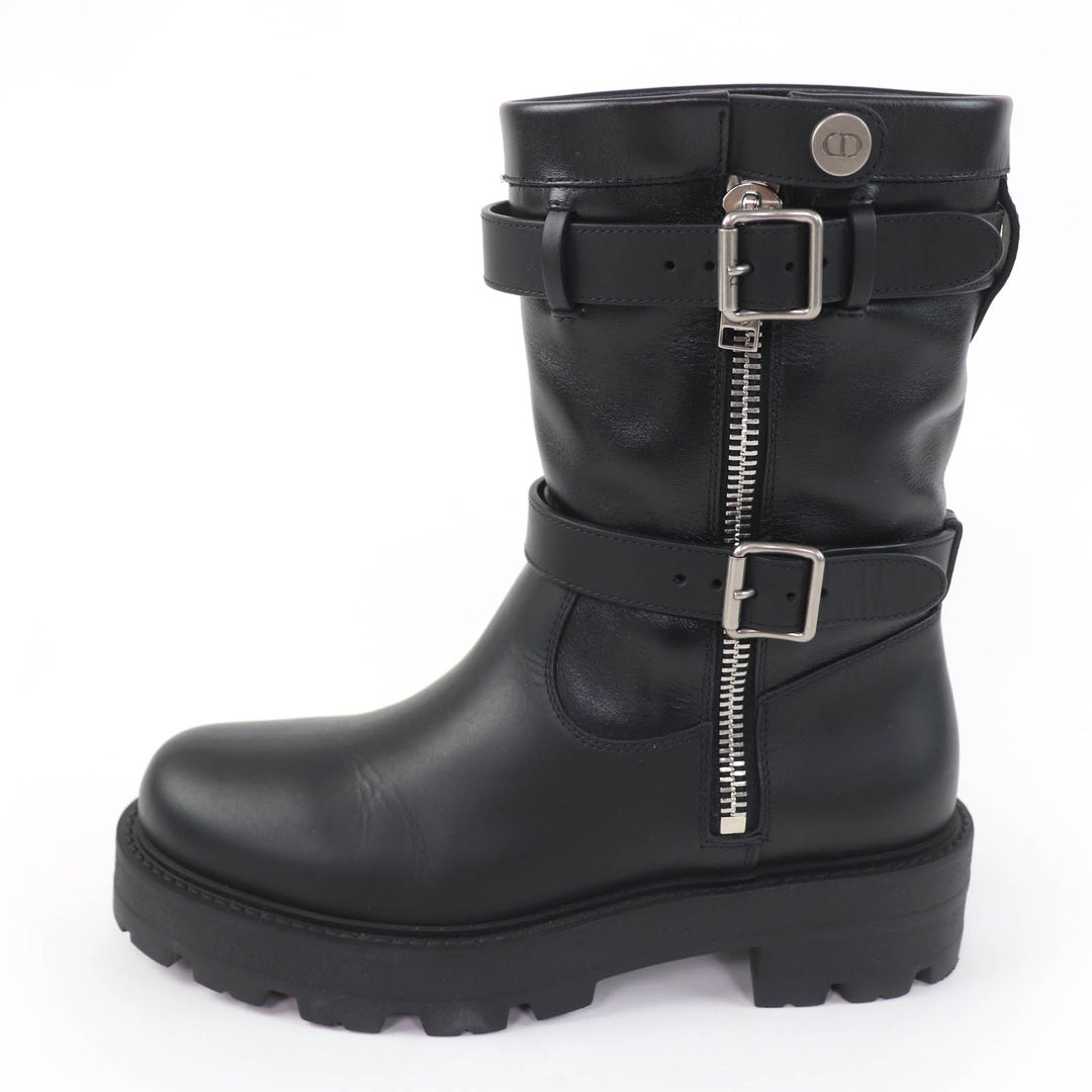 Great Christian Dior short boots D-MAJOR black leather Women 37