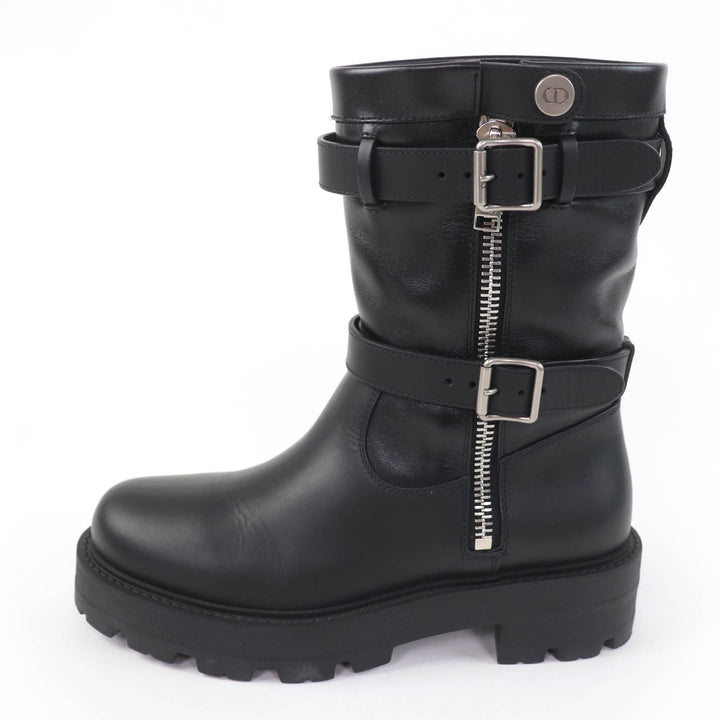 Great Christian Dior short boots D-MAJOR black leather Women 37