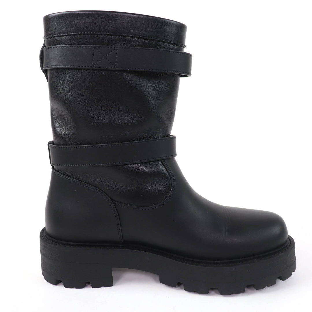Great Christian Dior short boots D-MAJOR black leather Women 37