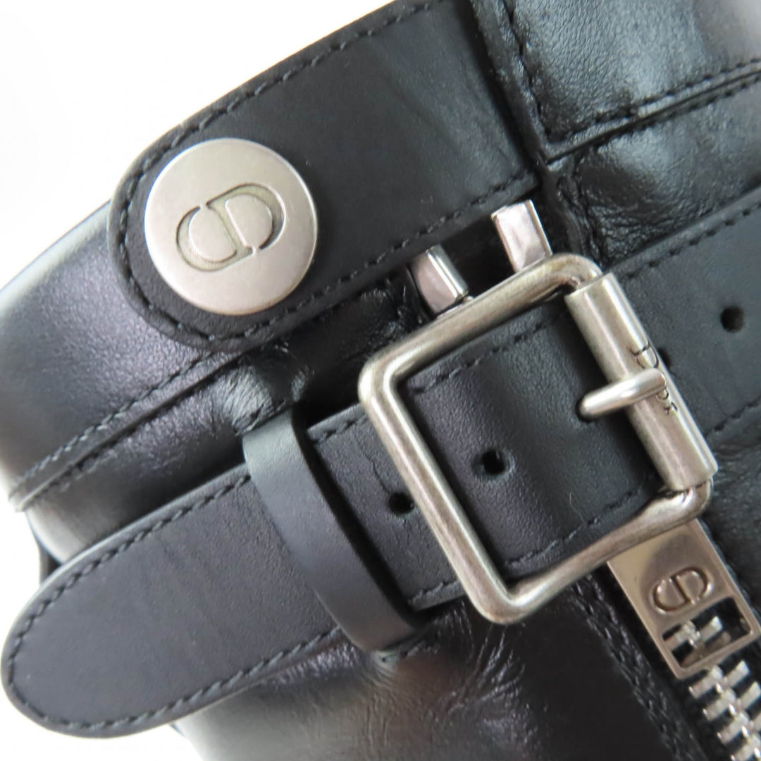 Great Christian Dior short boots D-MAJOR black leather Women 37