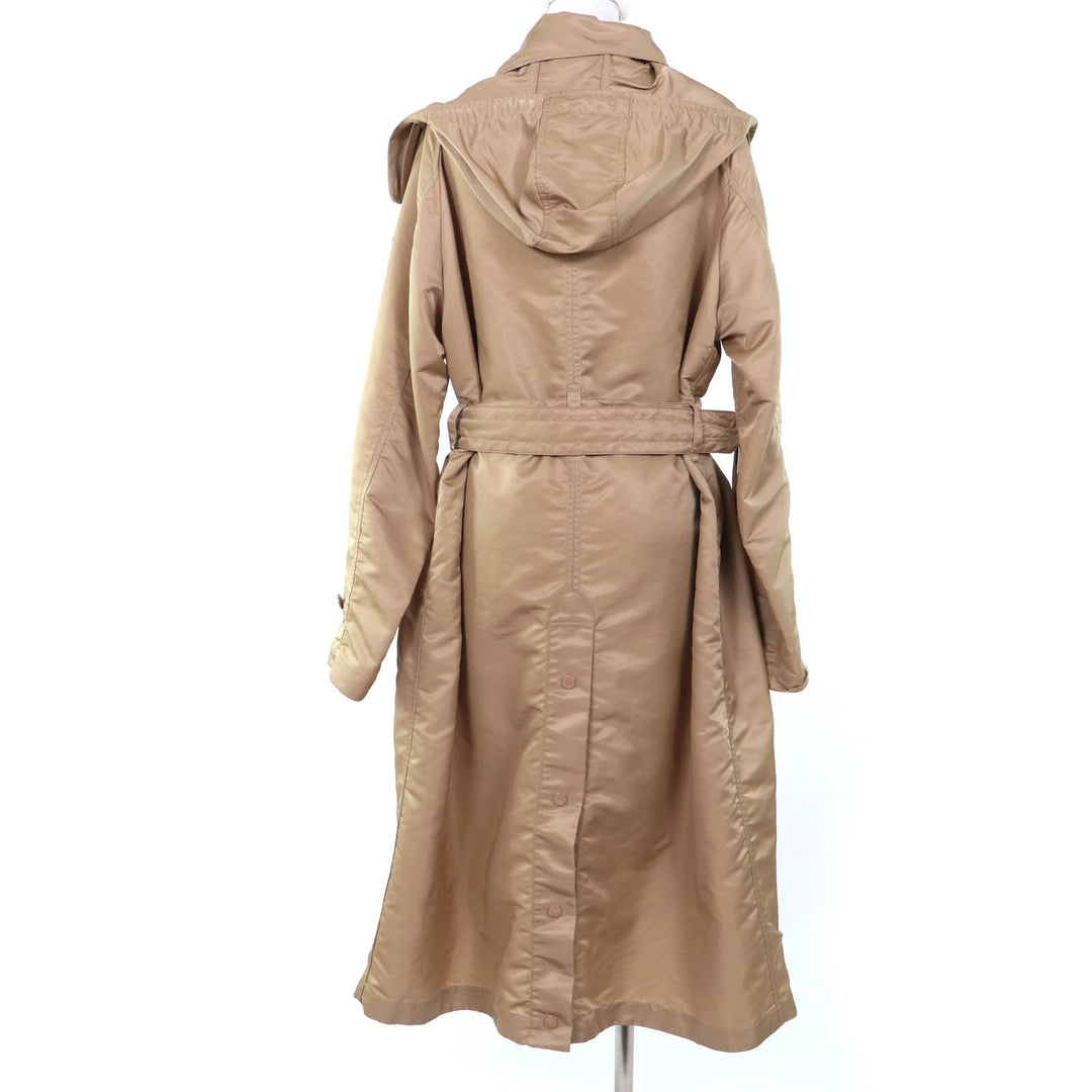 Excellent MONCLER trench coat VILLEREST Logo patch and hood beige Nylon Women 2