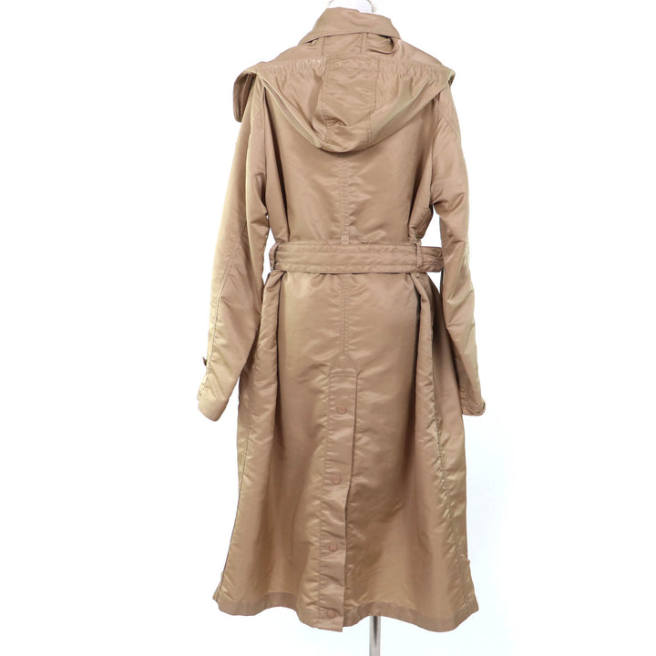 Excellent MONCLER trench coat VILLEREST Logo patch and hood beige Nylon Women 2