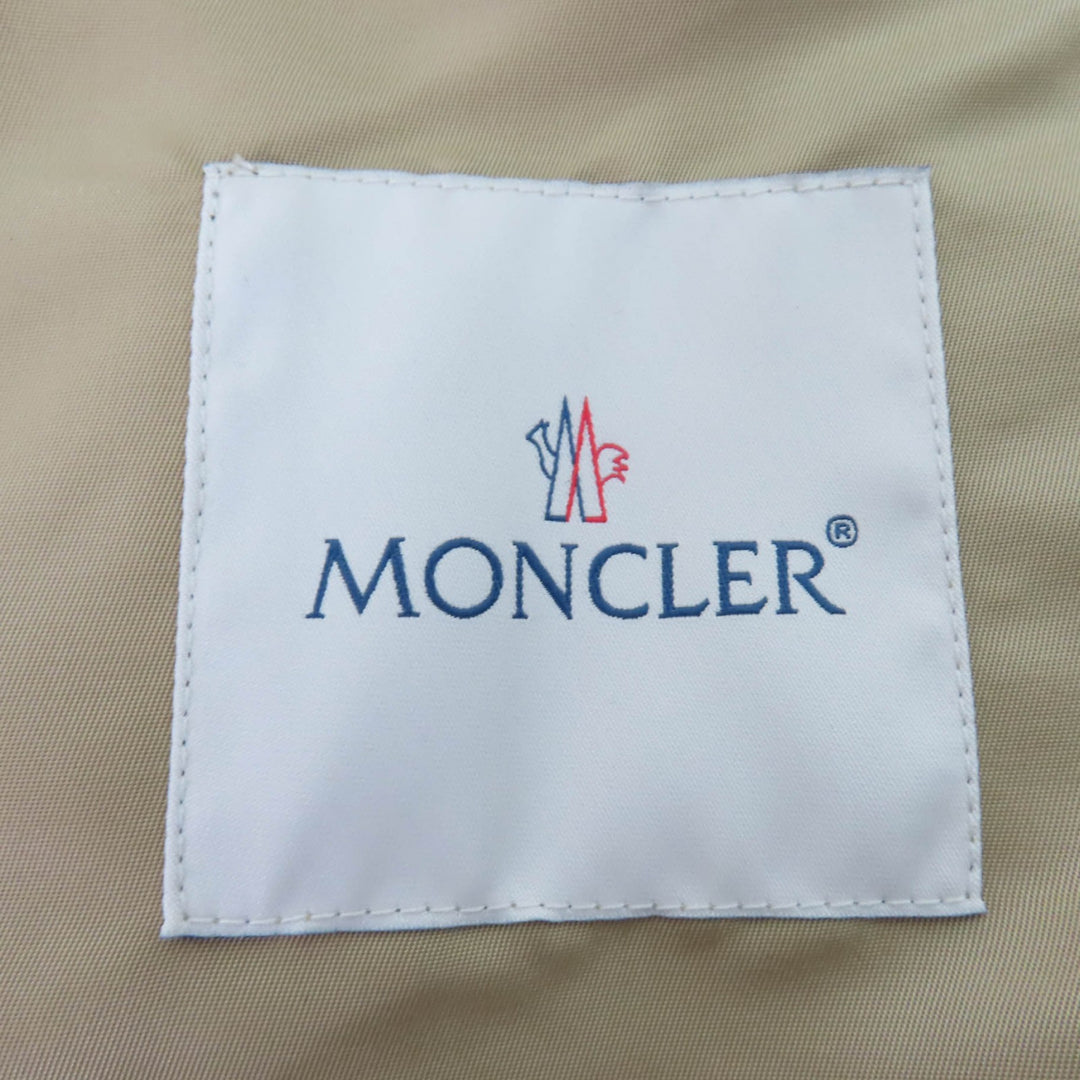 Excellent MONCLER trench coat VILLEREST Logo patch and hood beige Nylon Women 2