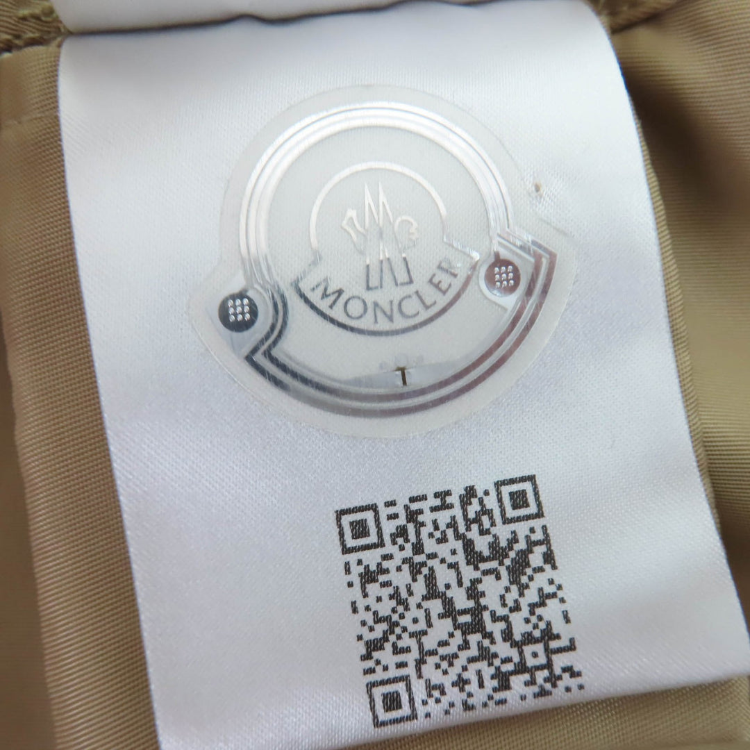 Excellent MONCLER trench coat VILLEREST Logo patch and hood beige Nylon Women 2