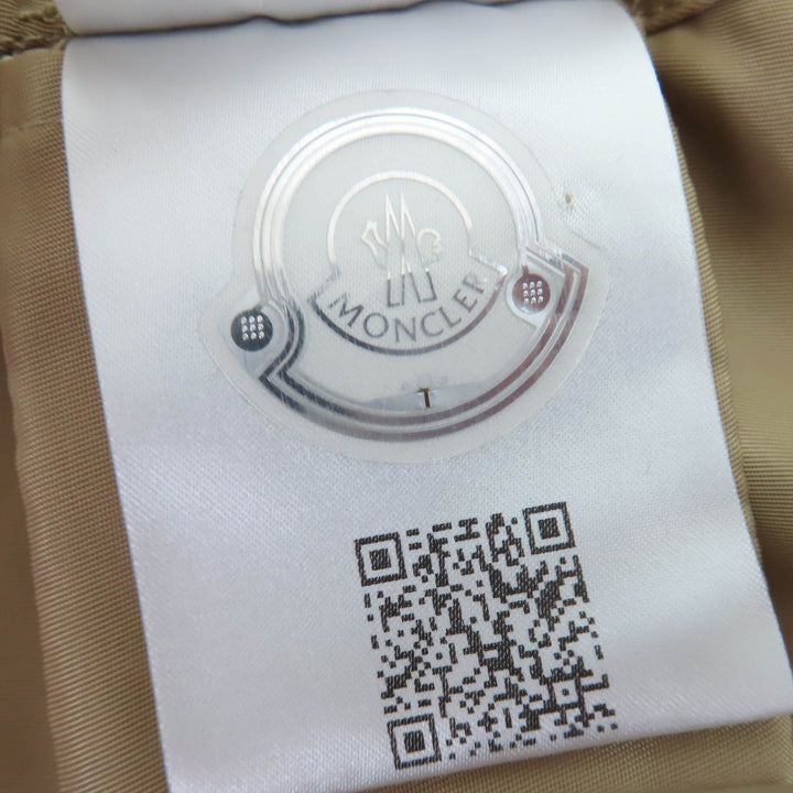Excellent MONCLER trench coat VILLEREST Logo patch and hood beige Nylon Women 2